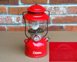 83 1964 Vintage Coleman Sunshine Of The Night Red 200a Single Mantel Lantern