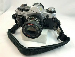 Vintage Canon Ae1 Program 35mm Film Camera 28mm Cpc Auto 1:2.  8 Lens With Strap