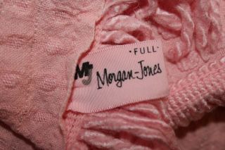 Vintage Morgan Jones Pink Popcorn Silver Thread Chenille Bedspread Full Metallic