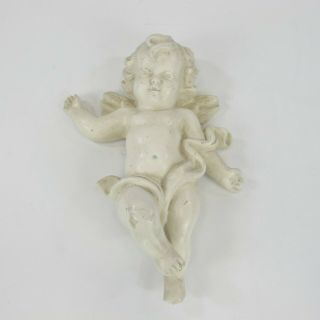 Vintage Ceramic Porcelain Cherub Angel Figurine Wall Hanging - 14 "