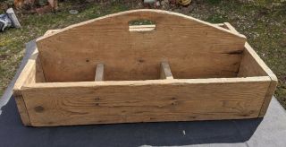 Best Antique Primitive Divided Wood Old Tool Nail Box Tote Carrier Aafa