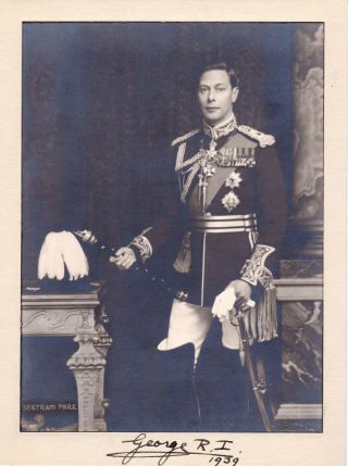 Signed 1939 Photo Of King George Vi W/ Presentation Letter,  1939 Visit To Canada