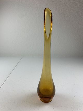 Vintage Amber Glass Bud Vase,  Viking? Blenko? Indiana? Fayette? Mid Century Mcm