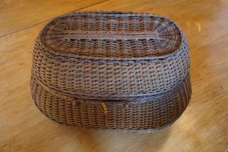 Old Vintage Antique Handmade Primitive Woven Storage Native Basket Large