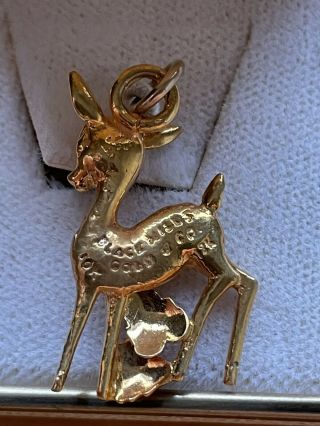 10k 12k Black Hills Gold Landstrom’s Deer Fawn Vintage Pendant - Box
