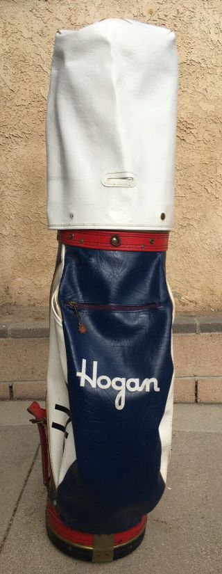 Vintage Ben Hogan Golf Bag Red White Blue With Cover