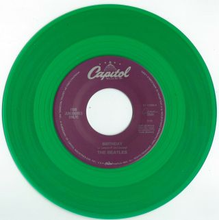 The Beatles - Birthday / Taxman - Cema - U.  S.  7 " Green Vinyl