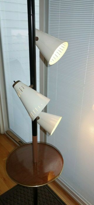 Vintage Midcentury Tension Pole Lamp With Shelf - Simple - Attractive - Unique