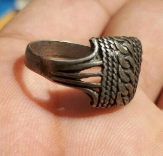 Ancient Antique Silver Solid Legionary Ring Metal Artifact Rare Ring