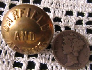 1880 James A.  Garfield & Chester A.  Arthur Campaign Coat Button Tin Back Shank