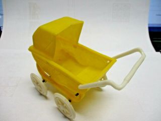 Vintage Plastic Doll House Baby Carriage 1950s 4.  5 " X 3.  5 " X 1.  5 "