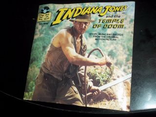 Indiana Jones & The Temple Of Doom Read Along Book & 7 " 33 1/3 Rpm Vinyl