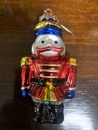 Vintage Mercury Glass Nutcracker Toy Soldiers Christmas Ornament 3.  5 "