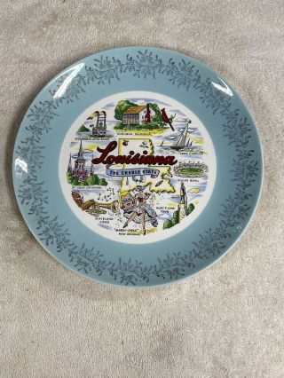 Louisiana 10 1/8” Vintage Collectable Souvenir State Collector Plate