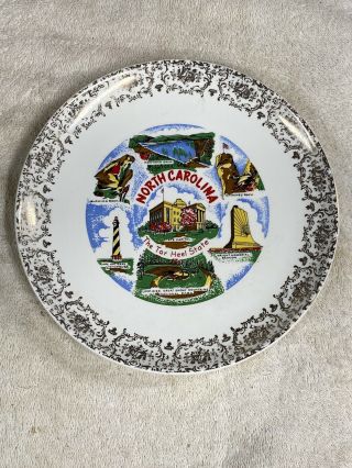 North Carolina 9 1/8” Vintage Collectable Souvenir State Collector Plate