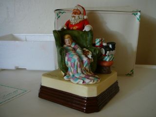 Norman Rockwell " Waiting For Santa " Musical Figurine W Certificate Authenticity
