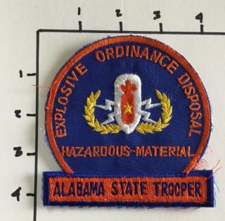 Alabama State Trooper Eod Hazardous Materials Patch Vintage
