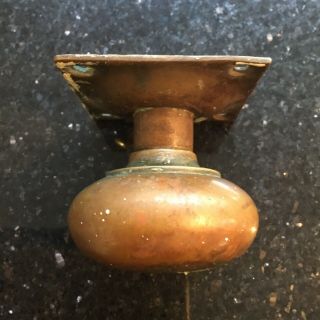 Old Vintage Antique Copper Brass Door Knob Screw In Backplate 2.  25” Diameter