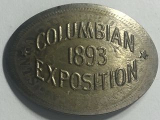 1893 COLUMBIAN EXPOSITION ELONGATED LIBERTY 5C & KEYSTONE WATCH CASE OPENER/FOB 2