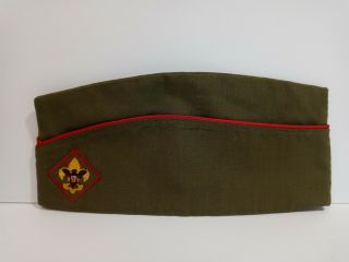 Vtg 1960s Bsa Boy Scouts Garrison Cap No Size Silk Lining