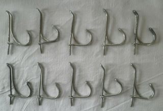 10 Vintage Bent Wire Coat/hat Hooks - Screw - In - 4 " - Rust -