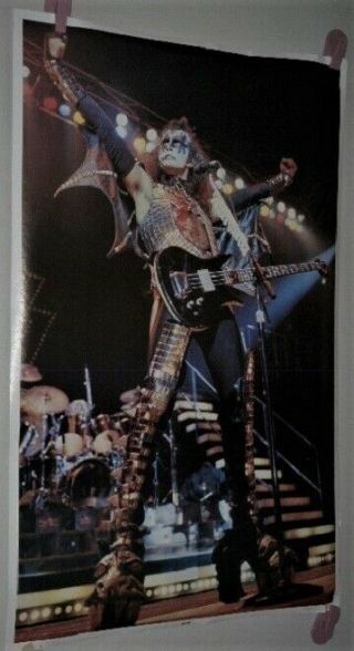 Vintage 1977 Kiss Gene Simmons Aucoin Poster