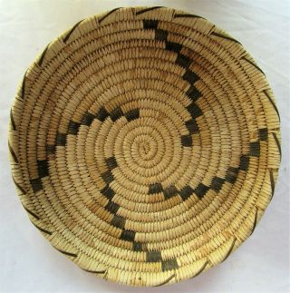 Antique Vintage Fine Old Native American Pima Olla Or Older Papago Basket Tray