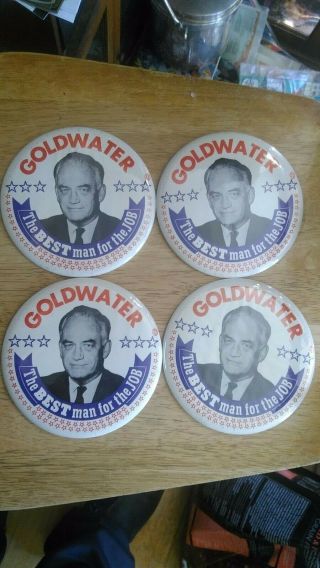 1964 Barry Goldwater 6 Inch Campaign Pin Pinback Button Political Presidential