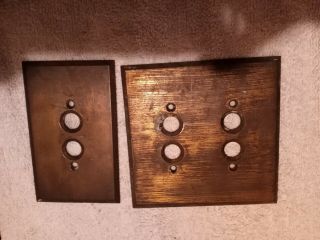 Antique Vintage Solid Brass Push Button Switch Plates Diamond H Brand