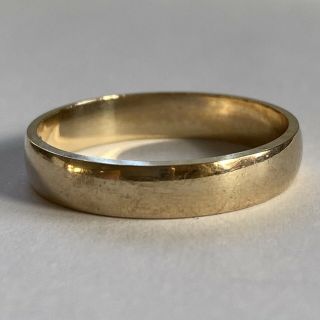 1976 Vintage 9ct Gold 9mm Wide Wedding Band Ring Size S