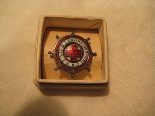 1 Enamel American Red Cross Life Saving Service Pin,  W/original Box