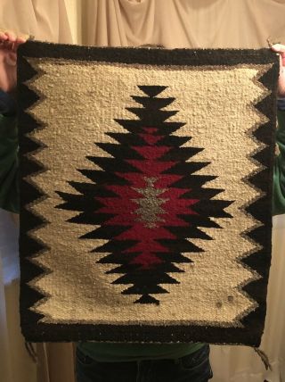 Vintage Arizona Navajo Rug Small Native American Indian Textile 27” By 22”
