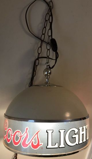 Vintage Hanging Dome Coors Light Pool Table Light