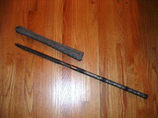 [sf078] Japanese Samurai Sword: Mumei Yari Spear Blade And Pole With Saya