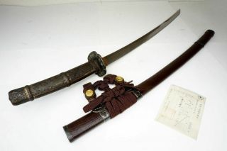 TACHI: Signed Japanese Samurai L - Wakizashi Sword 