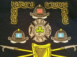 Fdny Nyc Fire Department York City T - Shirt Sz M Rescue 4 L163 Queens