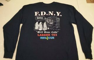 FDNY NYC Fire Department York City T - shirt Sz M Rescue 4 L163 Queens 3