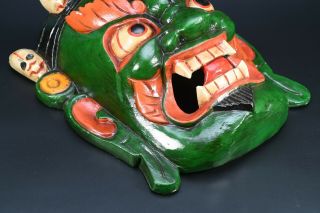 Mahakala Wooden Bhairab Shaman Mask Tibetan Handmade Carved Vintage Gift Nepal 3
