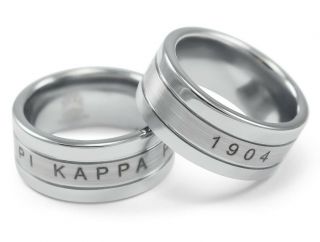 Pi Kappa Phi Tungsten Fraternity Ring With Brush Finish