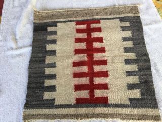 Vintage Native American Indian Navajo Rug Woven Wool Textile 17 1/2” X 18”