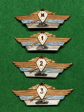 Soviet Army Tank Forces Officer Badges 1,  2,  3 And Master Class.