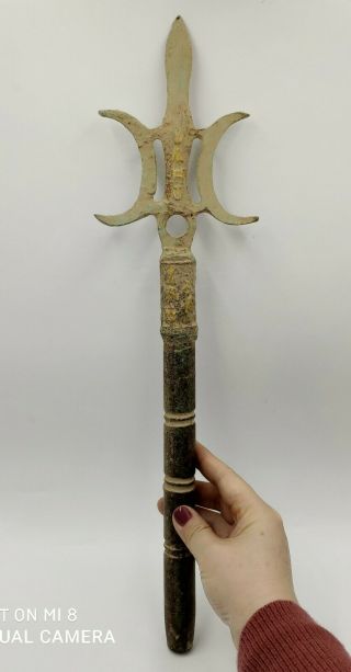 47.  0 Cm Old Bronze - Inlay Jade Ancient Weapon Tool Axe Knife Ji
