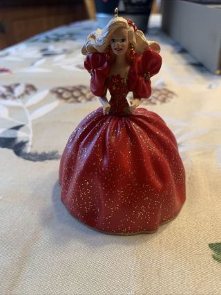 Hallmark Holiday Barbie Christmas Ornament 1st In Series 1993 Red Box