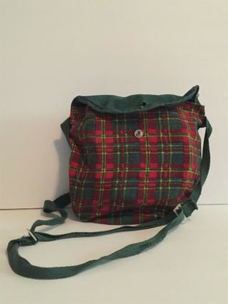 Girl Scout Mess Kit With Plaid Carrying Bag Vintage