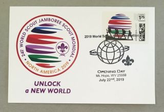 2019 24 World Scout Jamboree Postcard /1st Day Cancel With Special Stamp