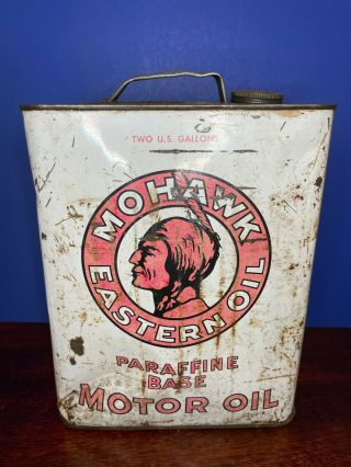 Vintage " Mohawk Eastern Oil " Can Paraffine Base Motor Oil | 2 Gal.