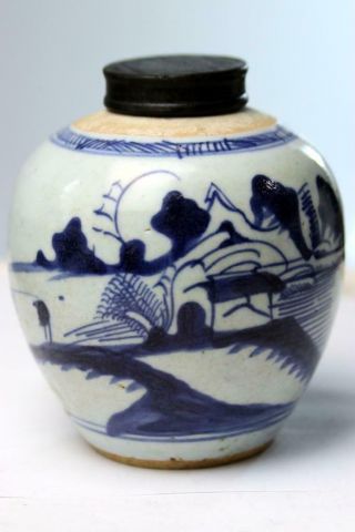 Antique Chinese Porcelain Ginger Jar Blue And White