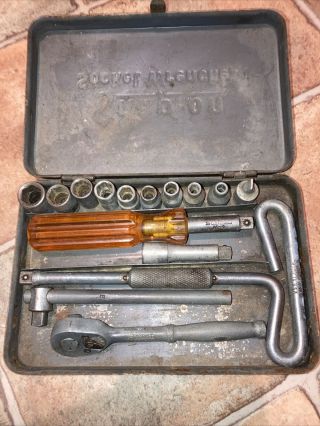 1941 Rare Collectable Vintage Snap On Midget 1/4 Inch Socket Set In Metal Box