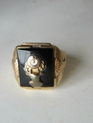 Antique Vintage 10K Gold Men’s Crest Ring Possibly Elk’s Lodge Ring 2