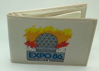 Expo 86 Vancouver Bc Canada White Coin Wallet Vinyl Bifold Made In Hong Kong